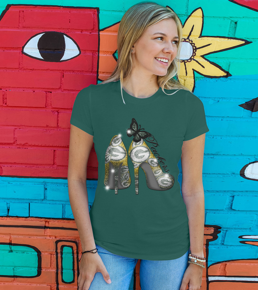 Packers High Heels With Butterfly T-Shirt