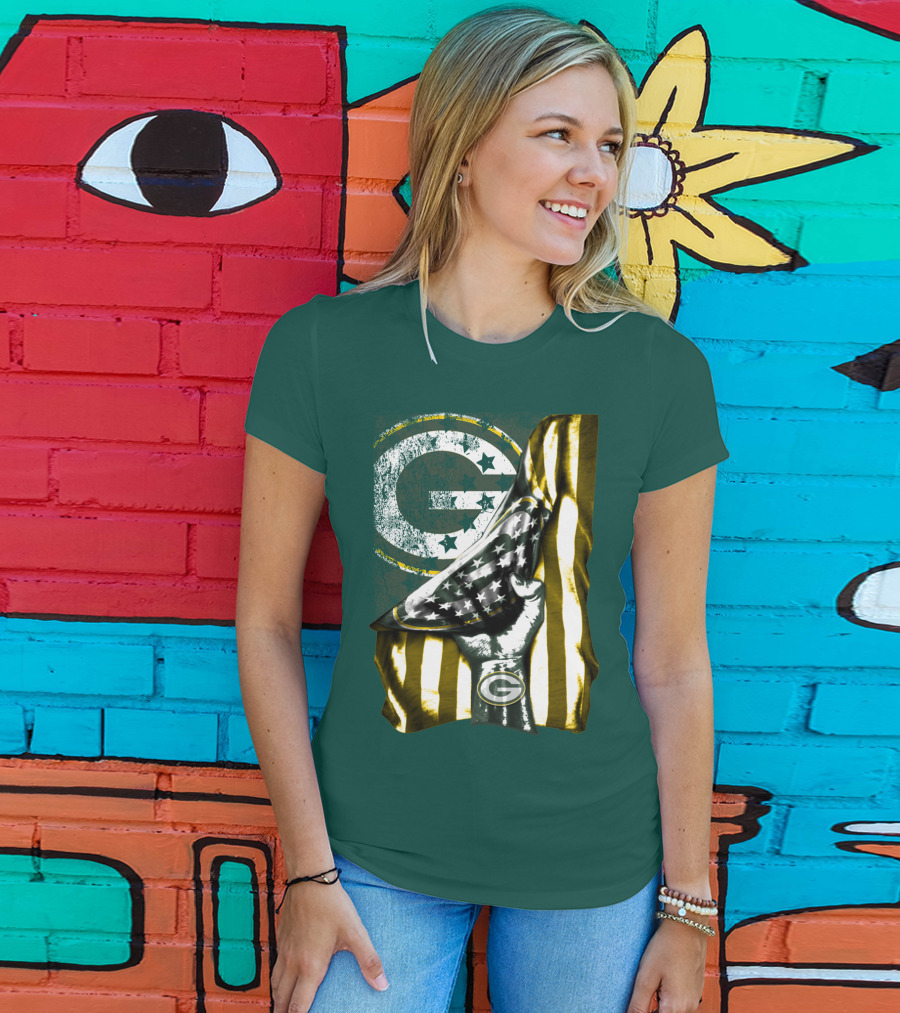 Green Bay Packers American Flag Pride T-Shirt
