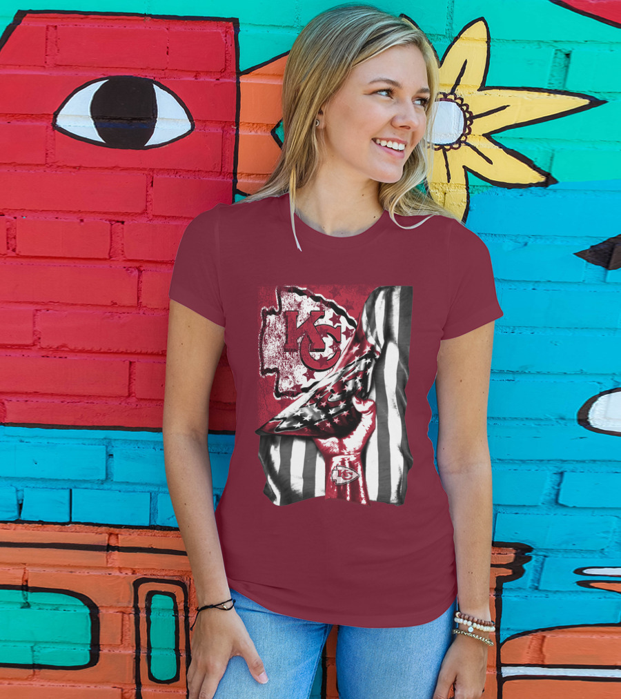 Kc Chiefs American Flag State Pride T-Shirt