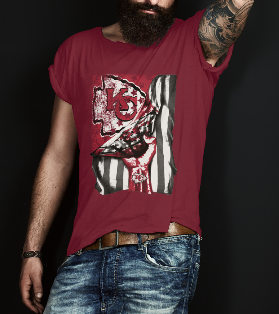 Kc Chiefs American Flag State Pride T-Shirt