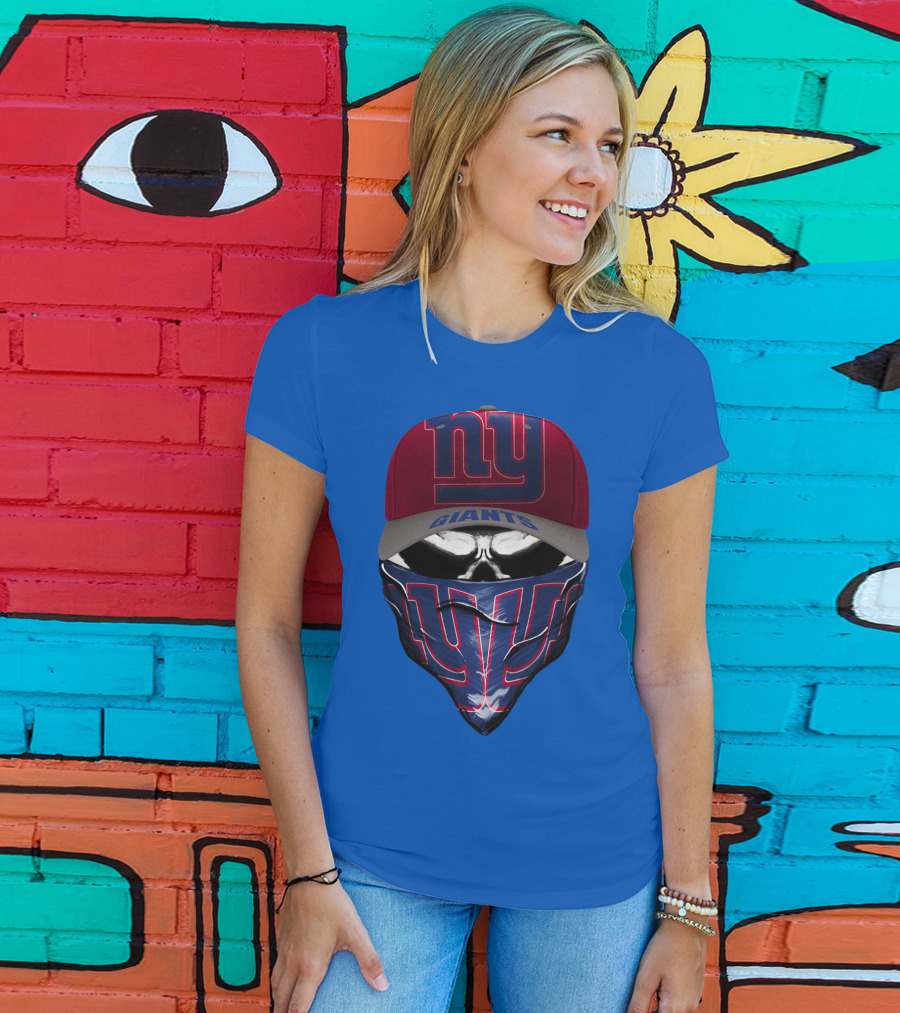 Ny Giants Cap And Bandana Design With Team T-Shirt