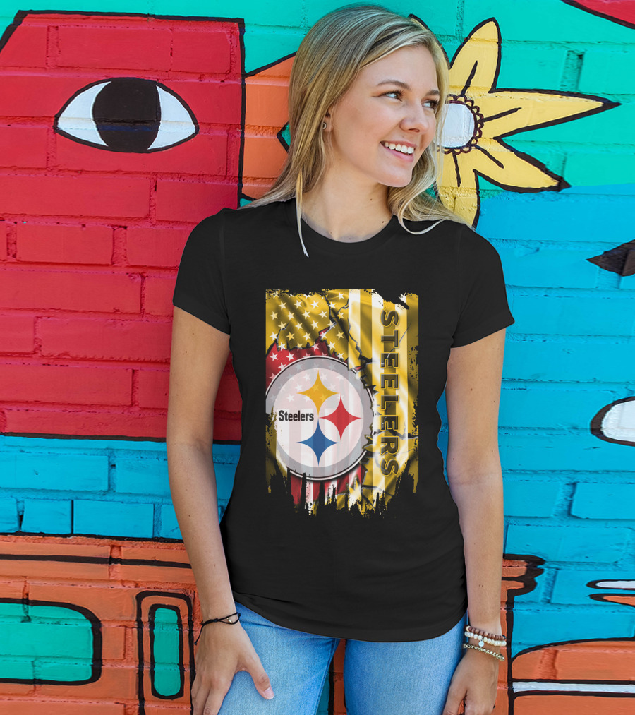 Pittsburgh Steelers Team Colors And Iconic Logomania T-Shirt