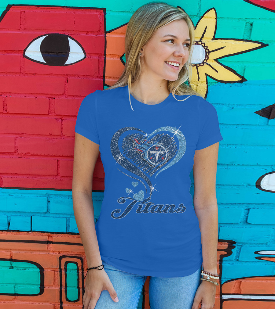 Tennessee Titans Heart Logo And Titans T-Shirt