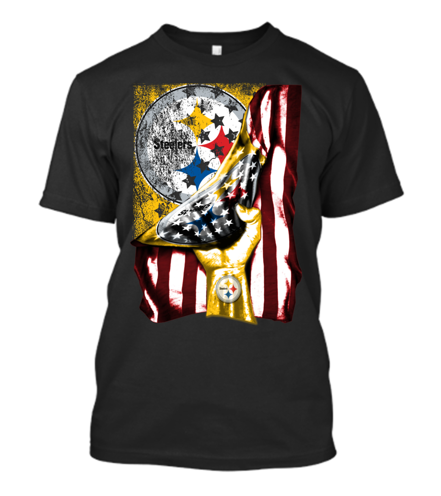 Pittsburgh Steelers American Flag Trophy T-Shirt