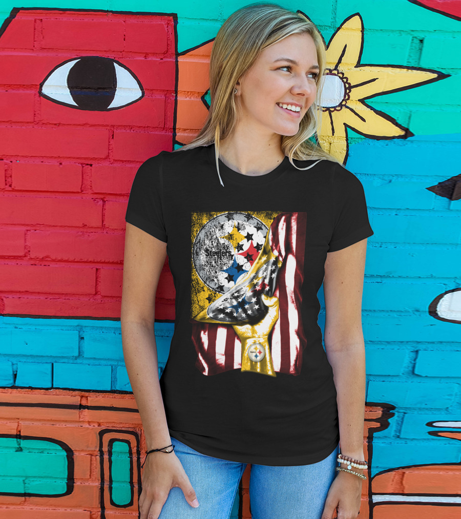 Pittsburgh Steelers American Flag Trophy T-Shirt