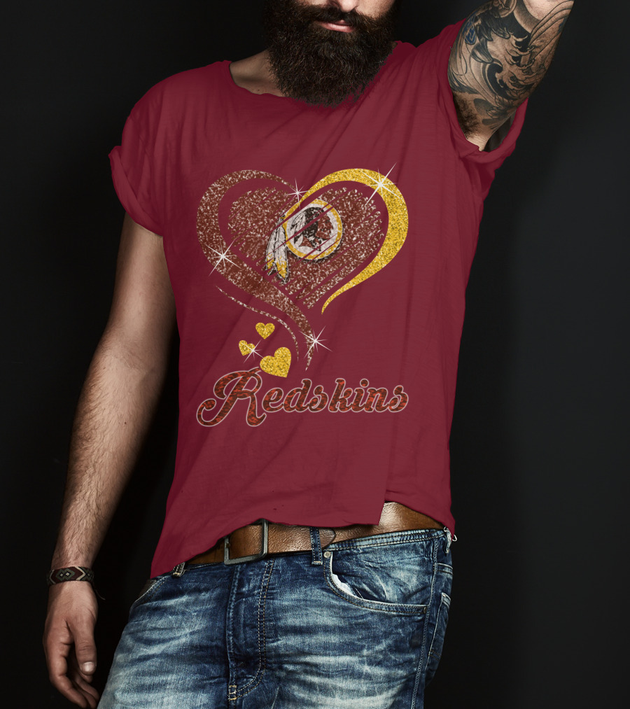 Redskins Heart Gold Football Team T-Shirt