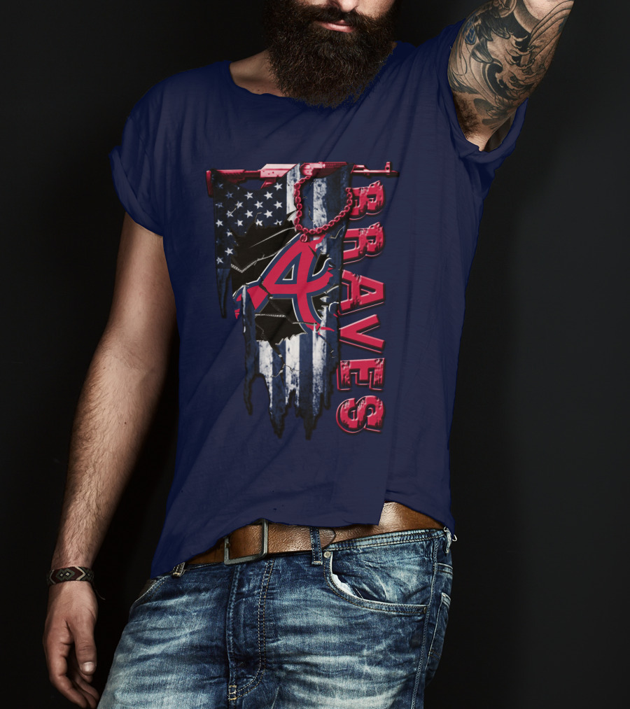Atlanta Braves Patriotic Logo American Flag T-Shirt