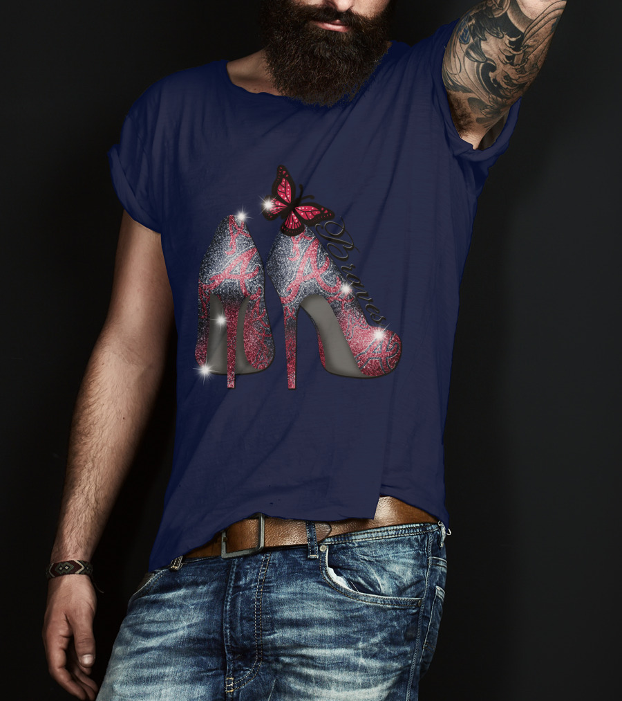 Atlanta Braves High Heels Butterfly T-Shirt