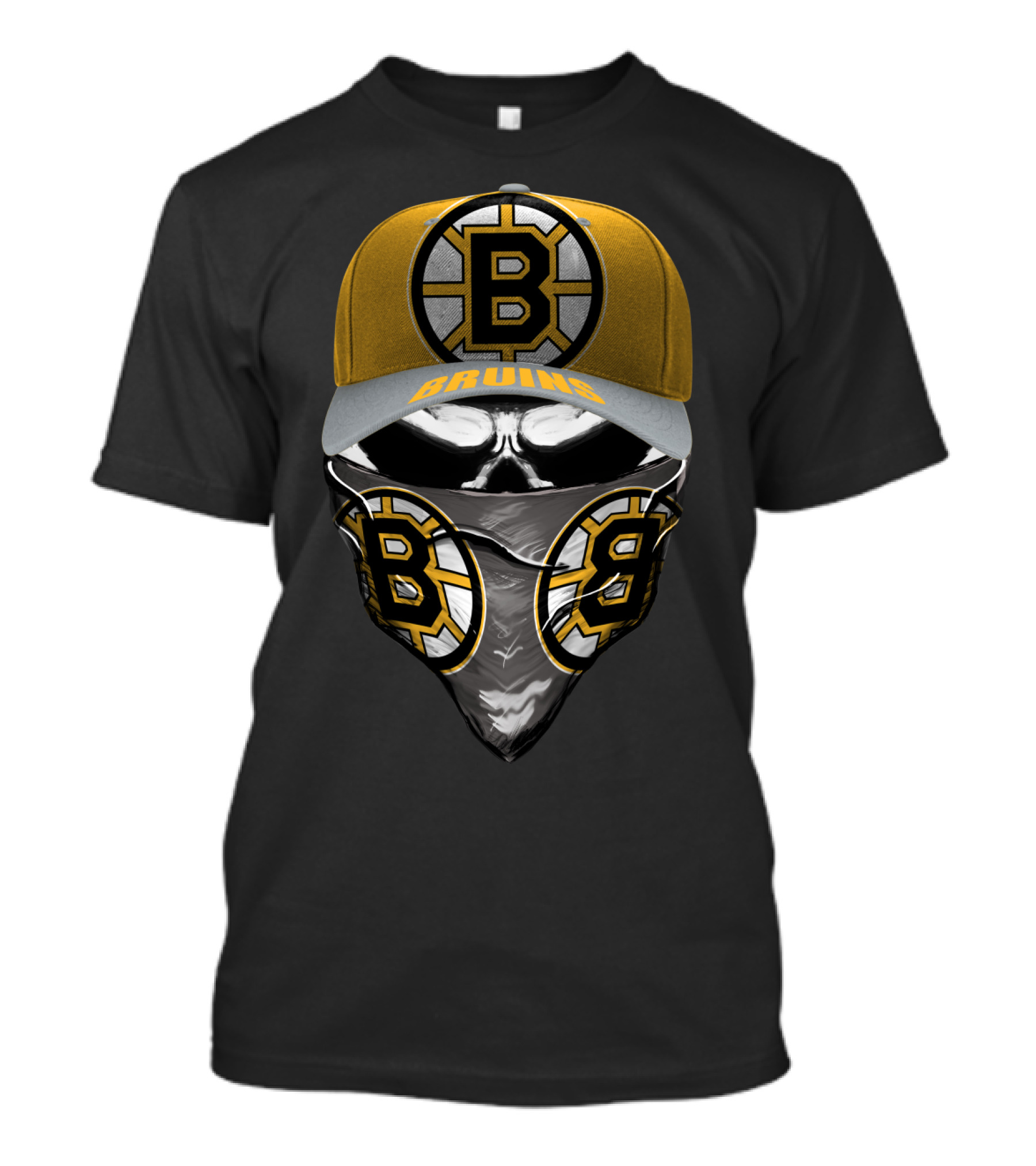 Boston Bruins Hat And Bandana Set With Iconic B T-Shirt