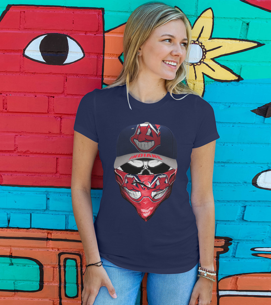 Cleveland Indians Logo Cap And Bandana T-Shirt