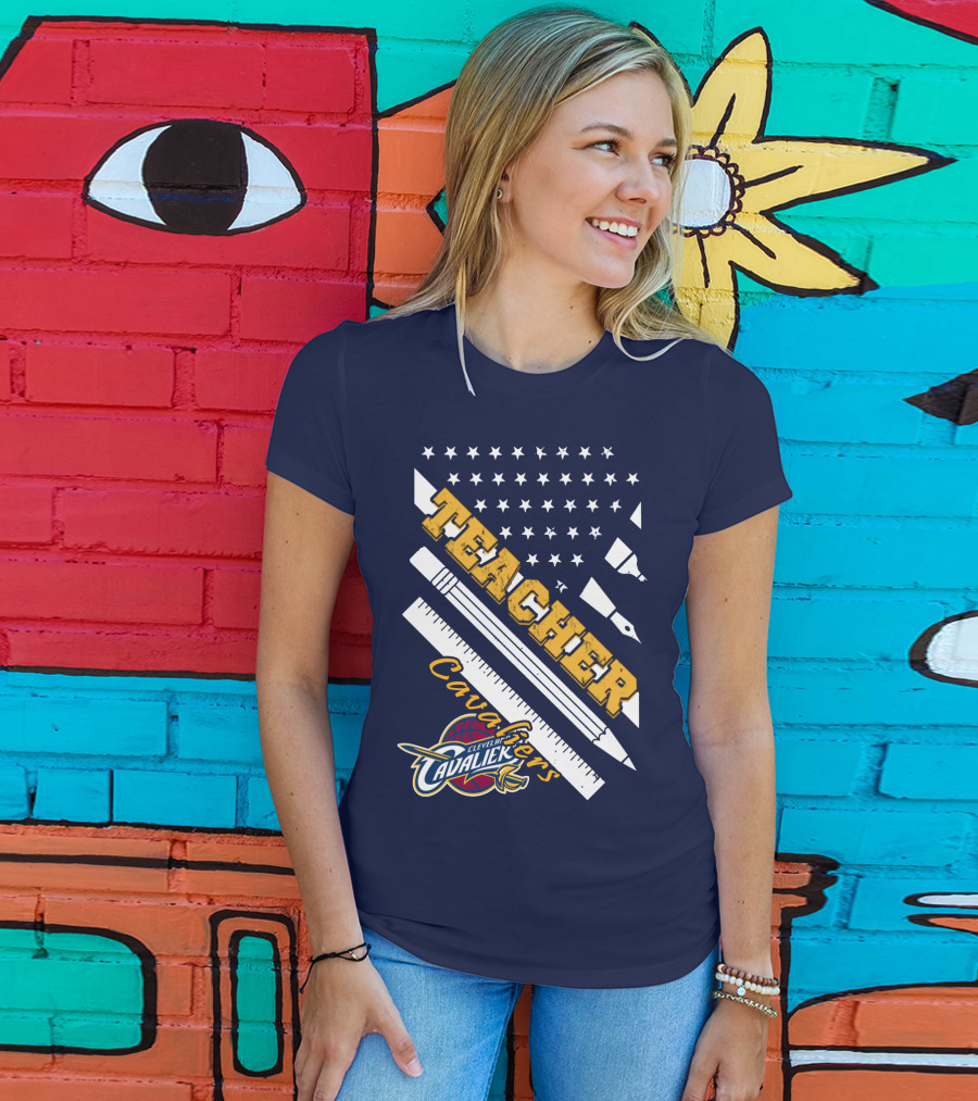 Cleveland Cavaliers Teacher Ruler Pen Stars T-Shirt