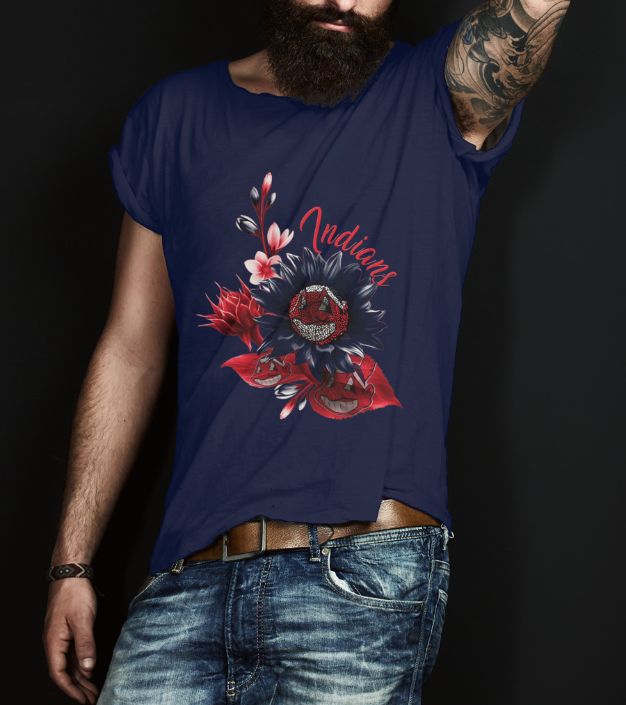 Indians Floral Chief Wahoo T-Shirt
