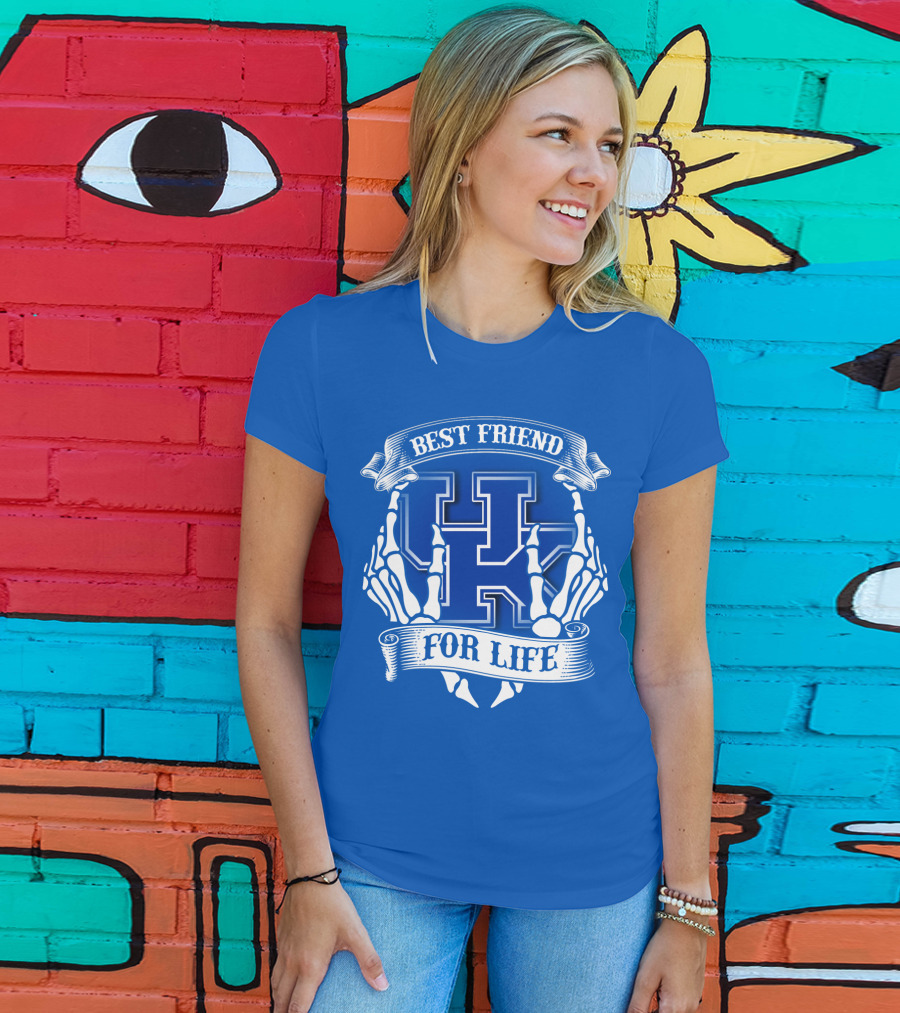Best Friend For Life Kentucky Wildcats Skeleton Hands T-Shirt