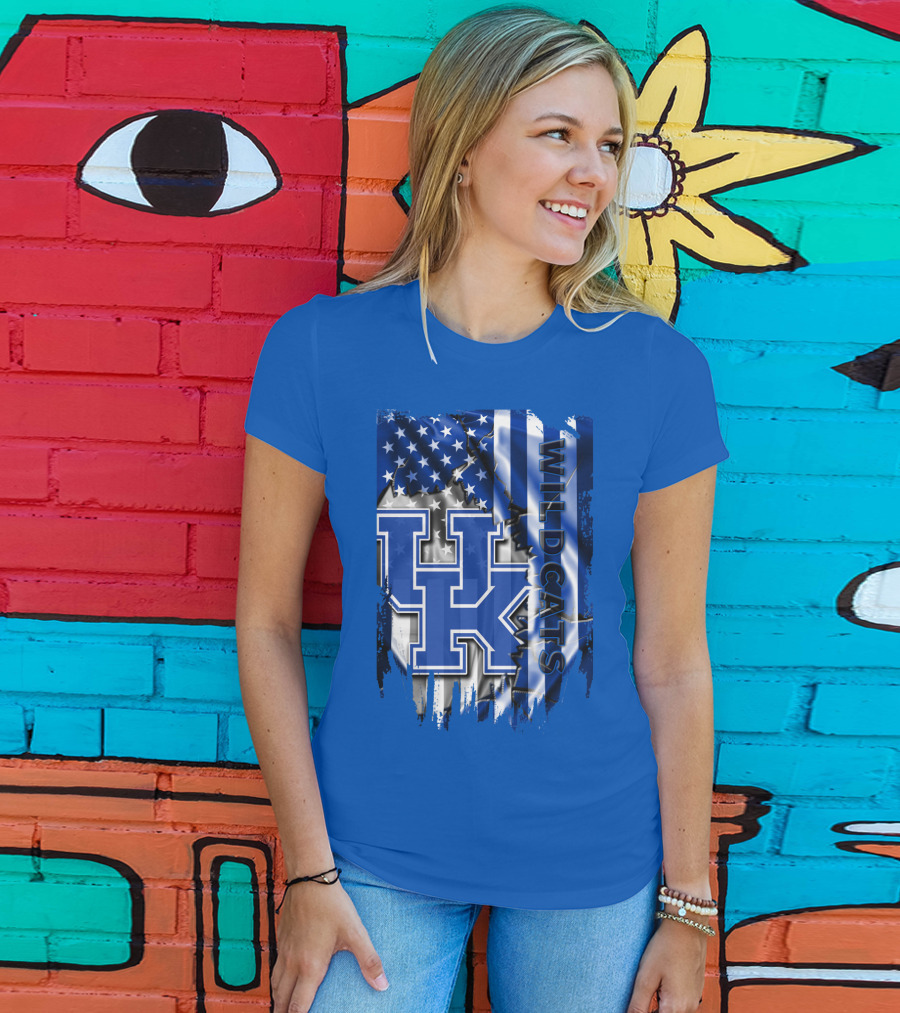 Kentucky Wildcats American Flag Tribute Uk T-Shirt