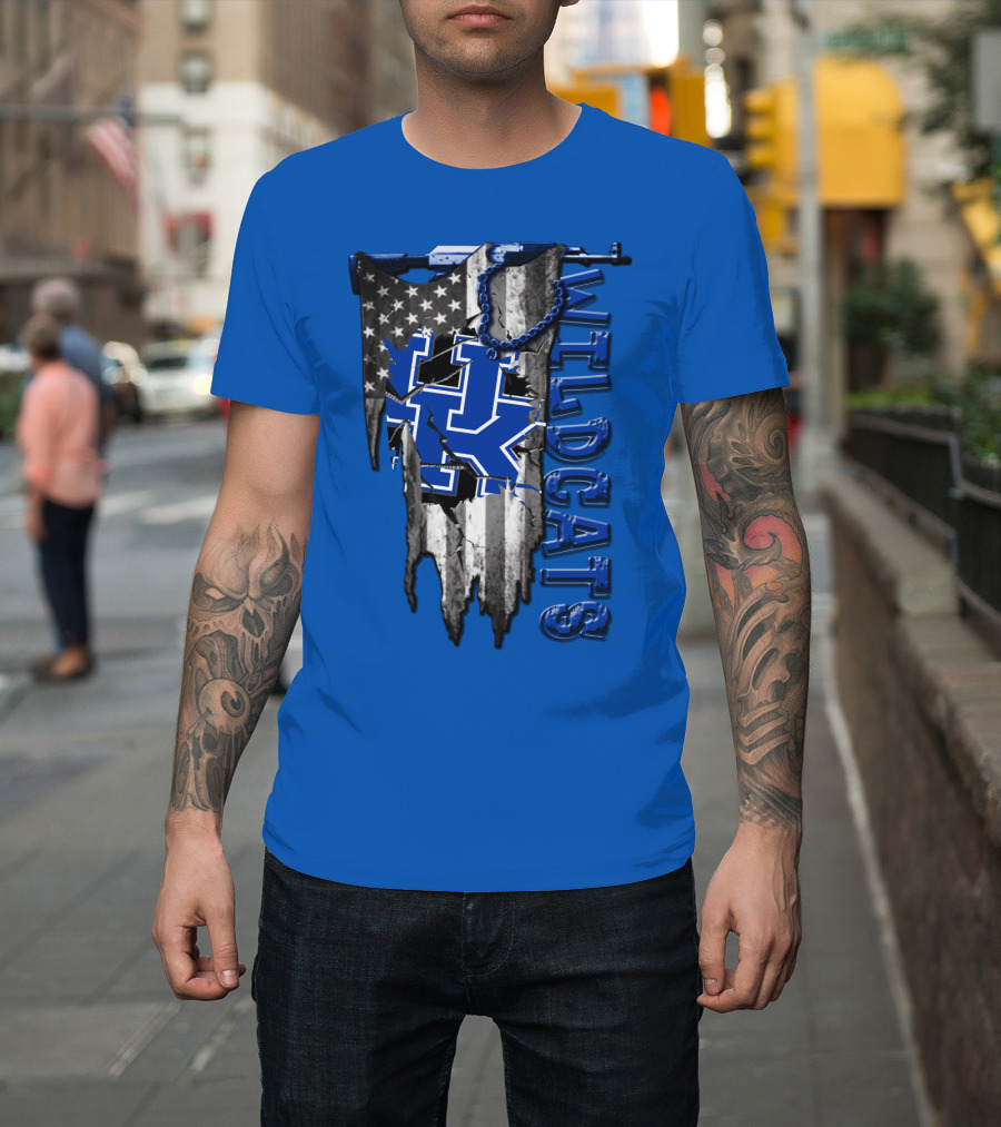 Wildcats American Flag Kentucky Wildcats T-Shirt