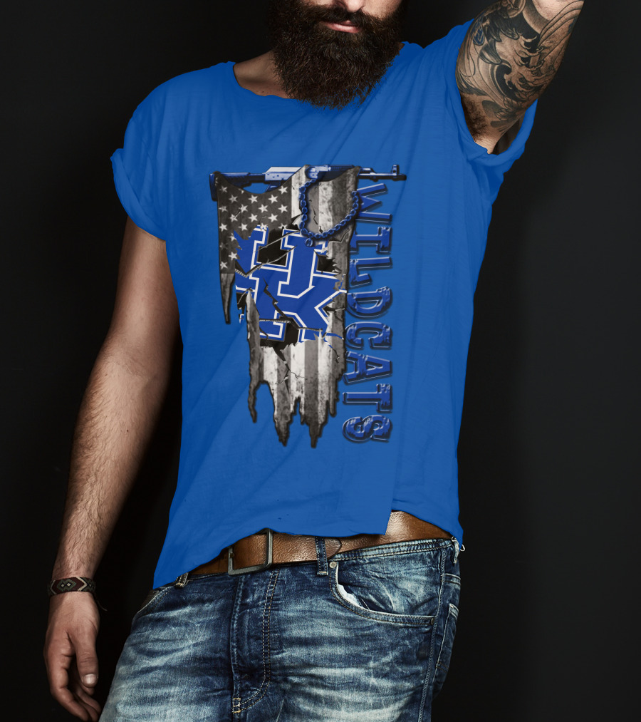 Wildcats American Flag Kentucky Wildcats T-Shirt