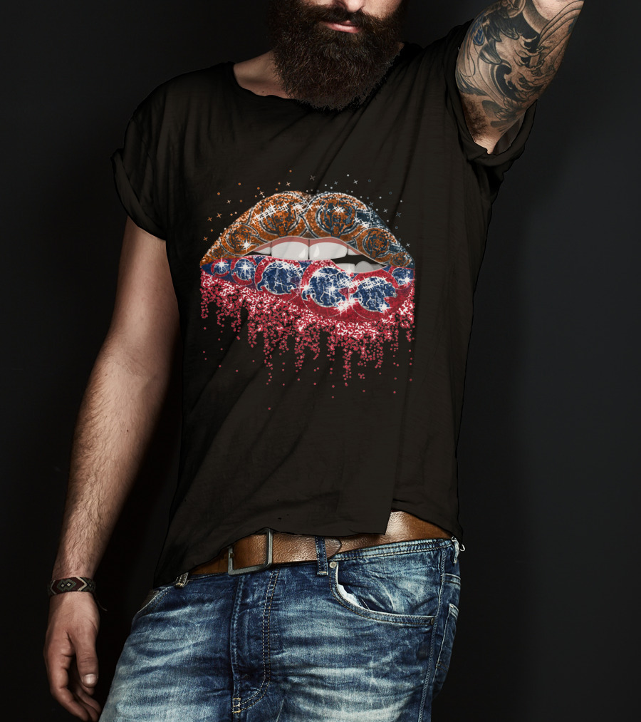 Cincinnati Bengals Patriots Dripping Lip Art Nfl Couture Style T-Shirt