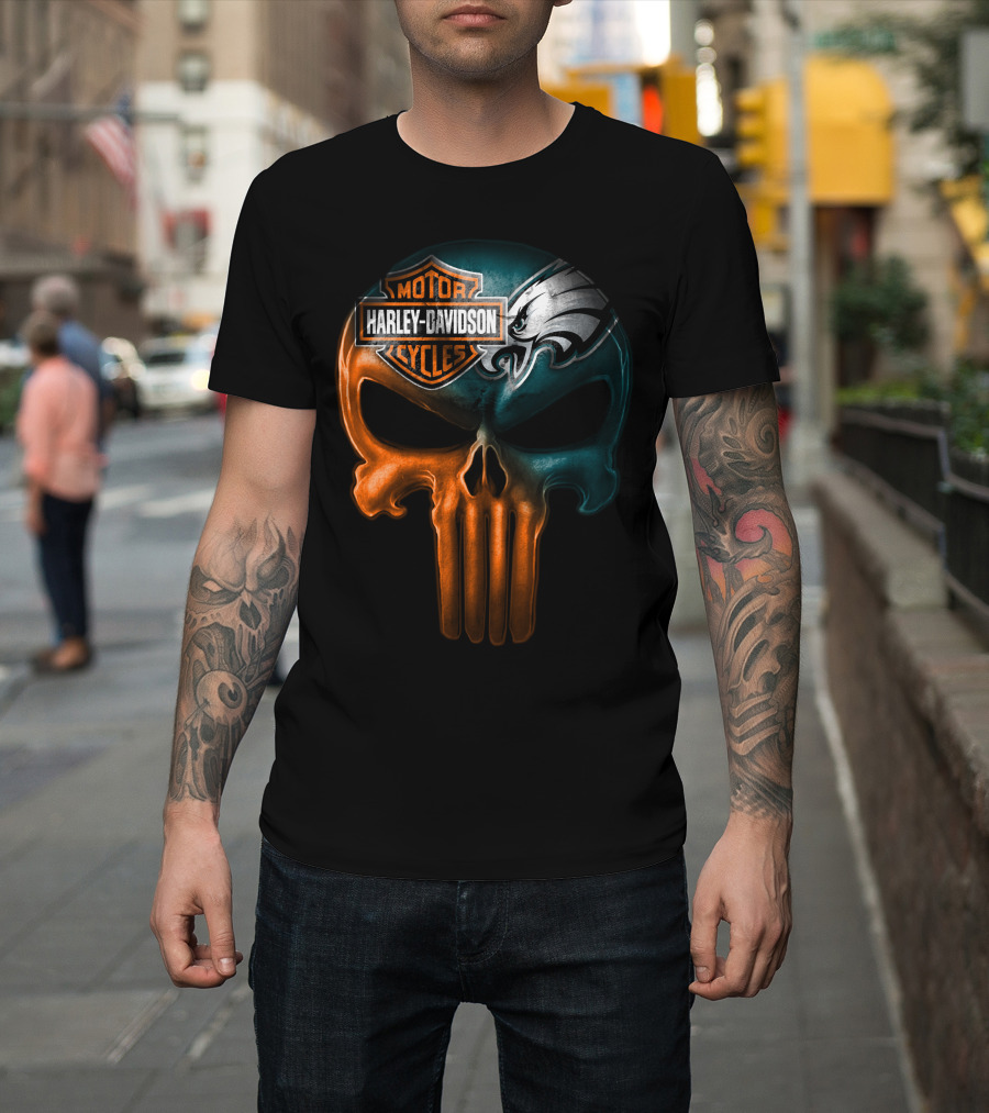 Harley Davidson Motor Cycles Eagles Skull T-Shirt