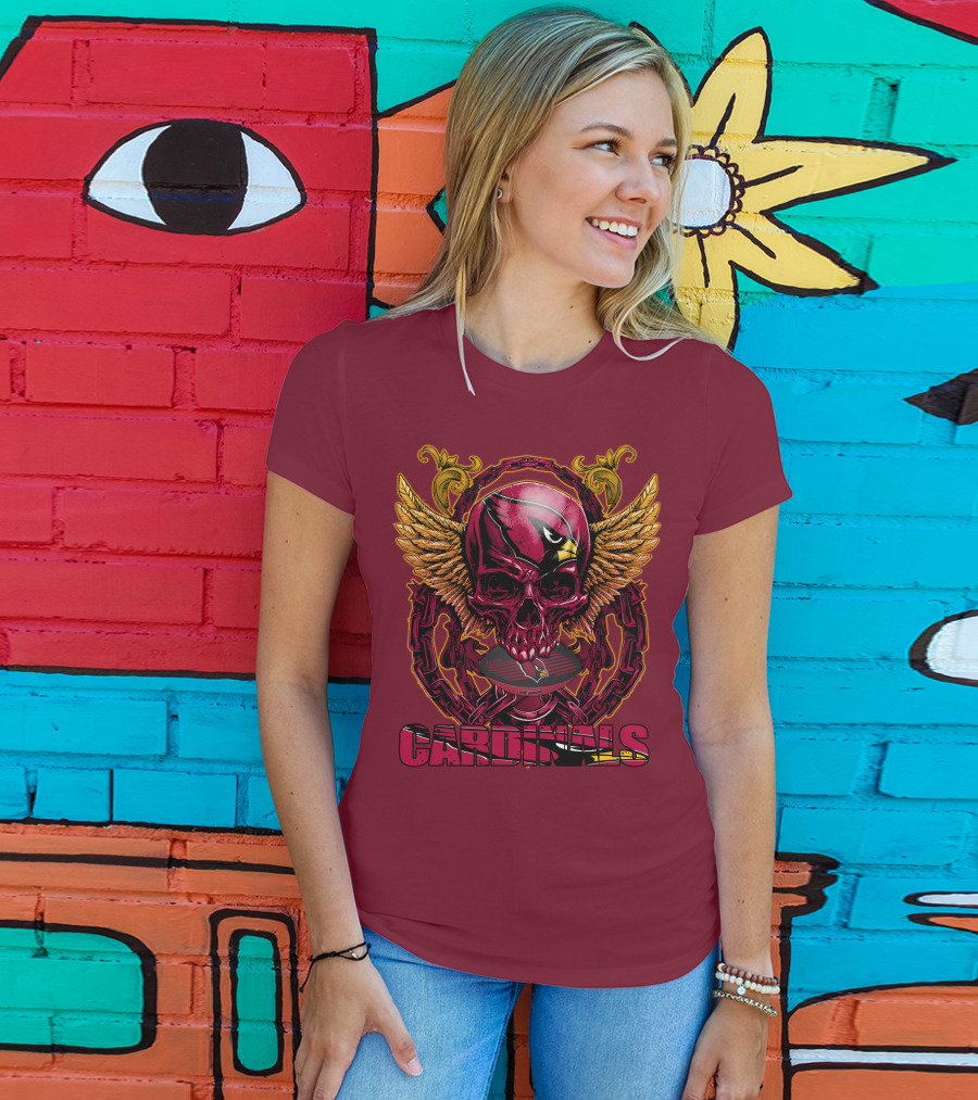 Arizona Cardinals Skullfb Winged Helmet Edition T-Shirt