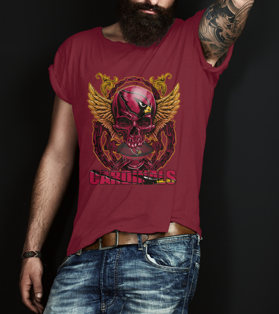 Arizona Cardinals Skullfb Winged Helmet Edition T-Shirt