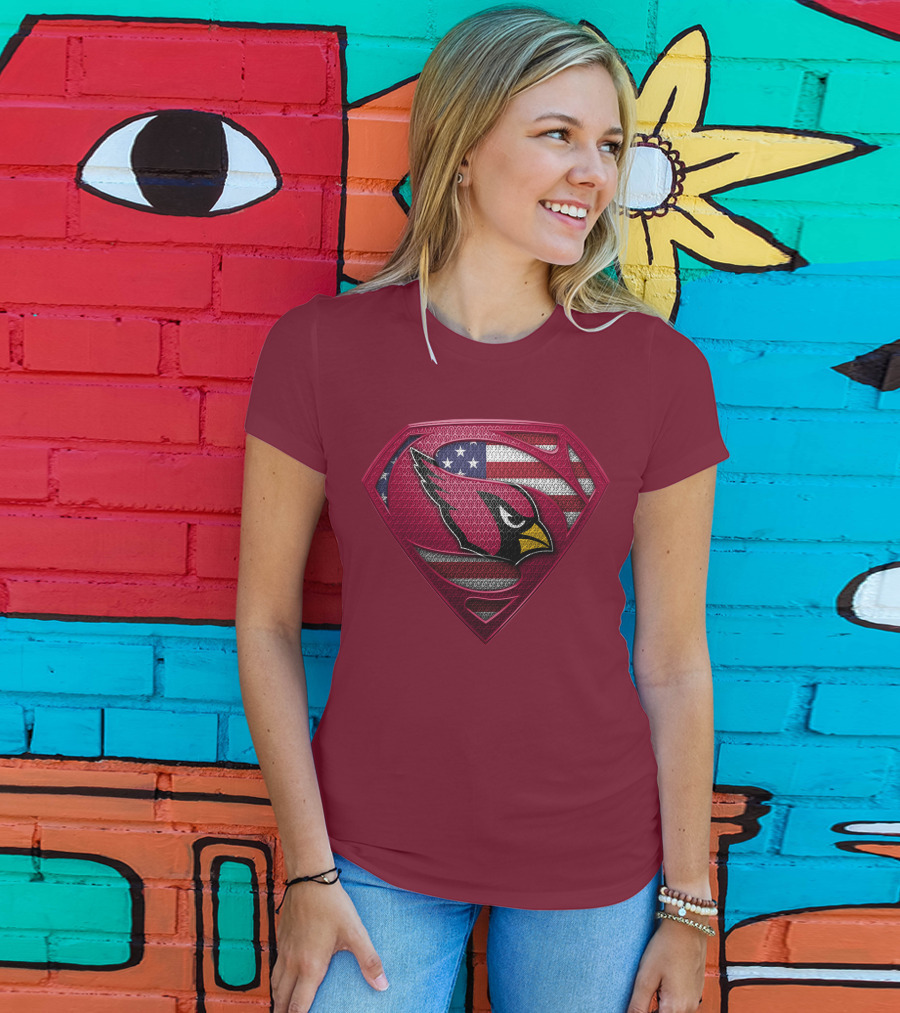 Arizona Cardinals Superman American Flag T-Shirt
