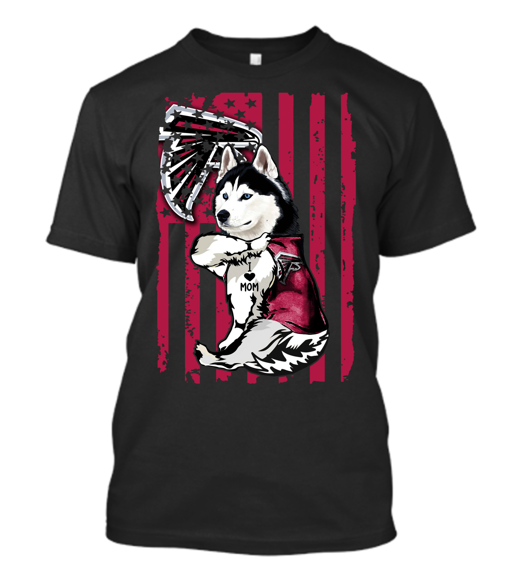 Siberian Husky Mom Atlanta Falcons T-Shirt