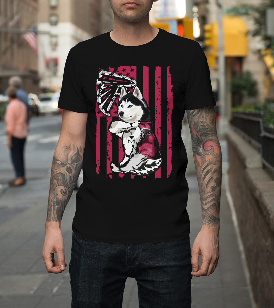 Siberian Husky Mom Atlanta Falcons T-Shirt