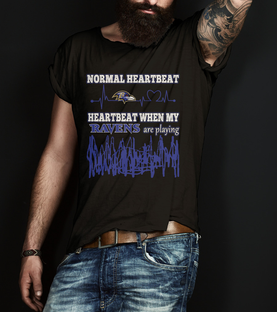 Normal Heartbeat Heartbeat When My Ravens Are Playing T-Shirt