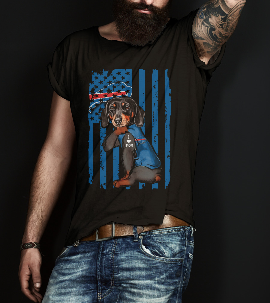 Buffalo Bills Dachshund I Love Mom T-Shirt