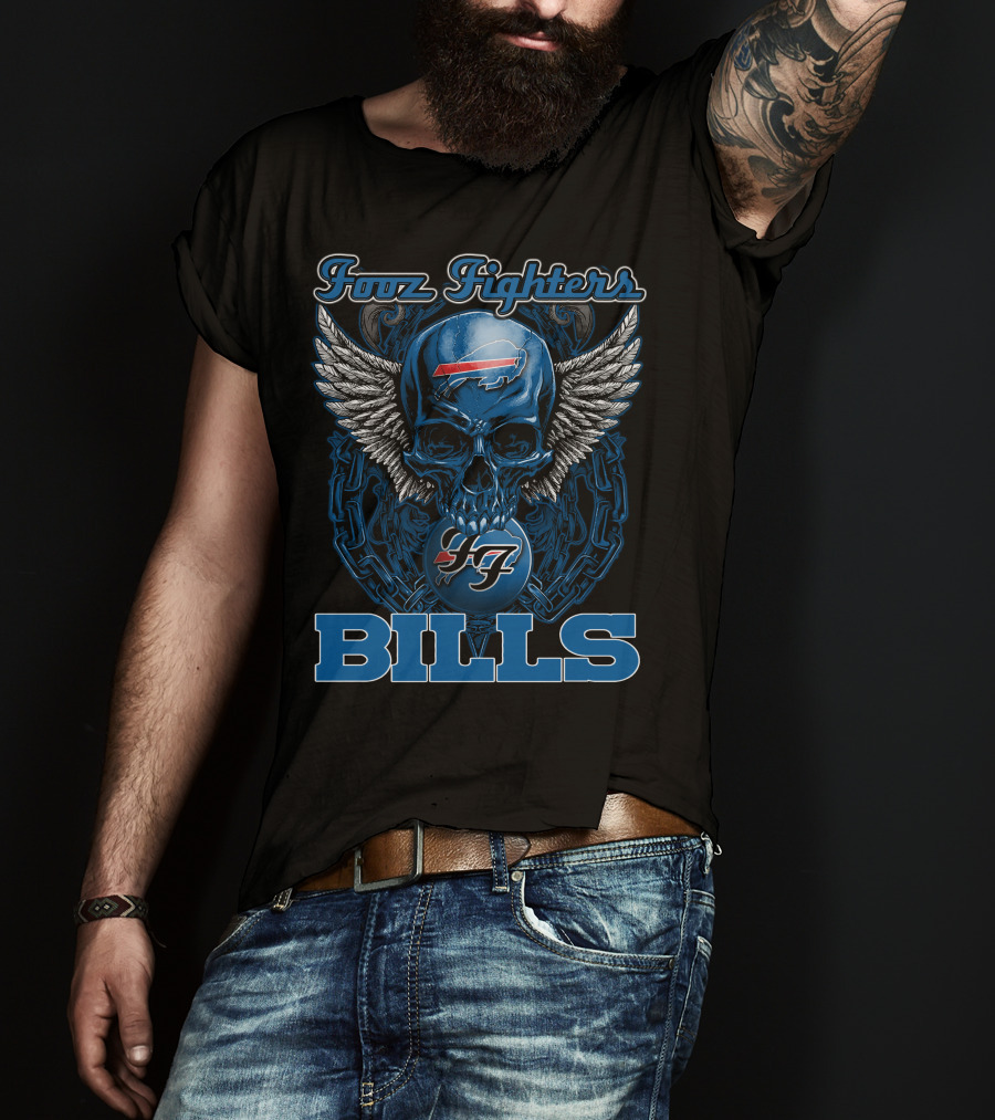 Foo Fighters Buffalo Bills Skull Wings 47 T-Shirt