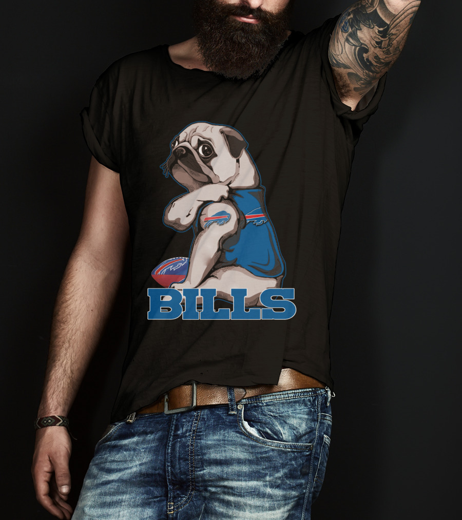Pug Bills Buffalo Bills Football Team Fan T-Shirt
