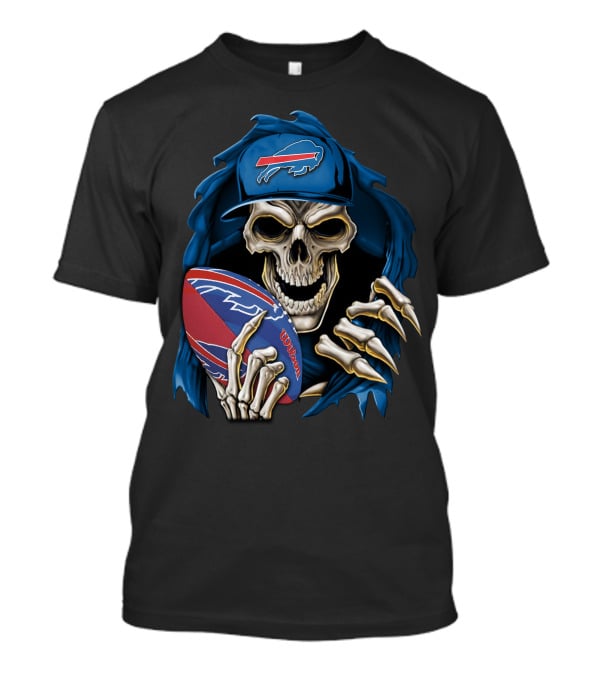 Buffalo Bills Skull Holding Football T-Shirt