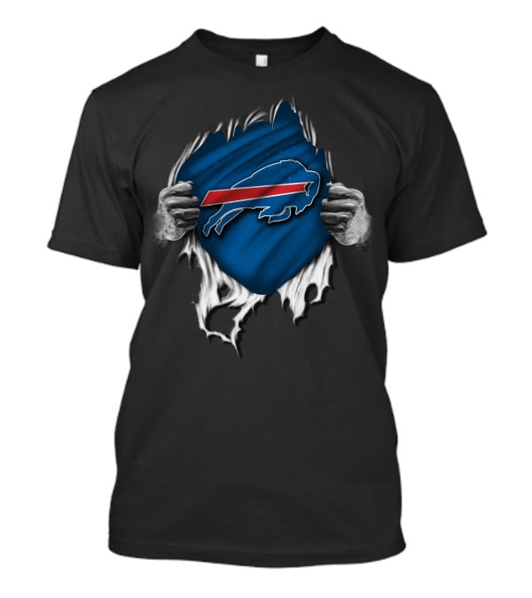 Torn Buffalo Bills Emblem Ripped Open By Hands T-Shirt