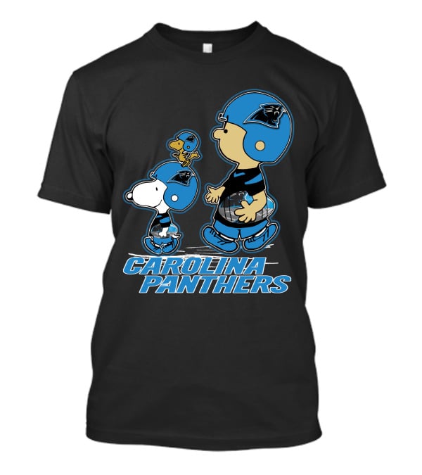 Carolina Panthers Peanuts Snoopy Woodstock Football Helmet T-Shirt