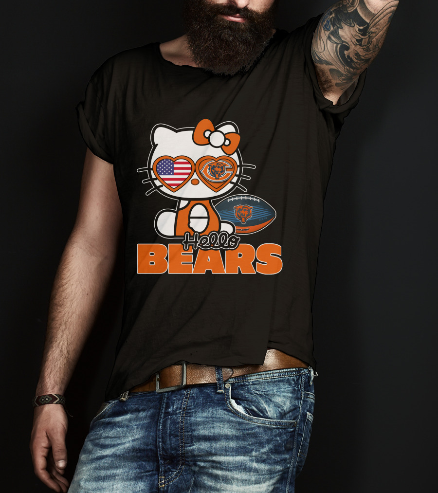 Hello Kitty Chicago Bears USA Football T-Shirt