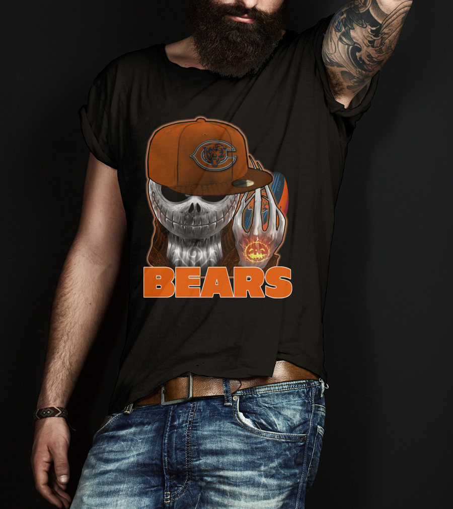 Jackskull Chicago Bears Halloween Fan Gear T-Shirt