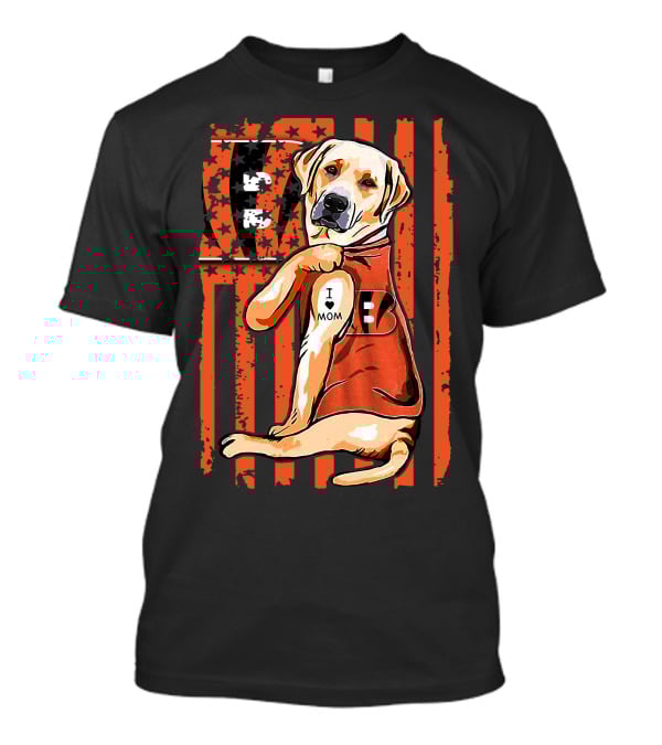 Labrador Retriever CINCINNATI BENGALS I Love Mom T-Shirt