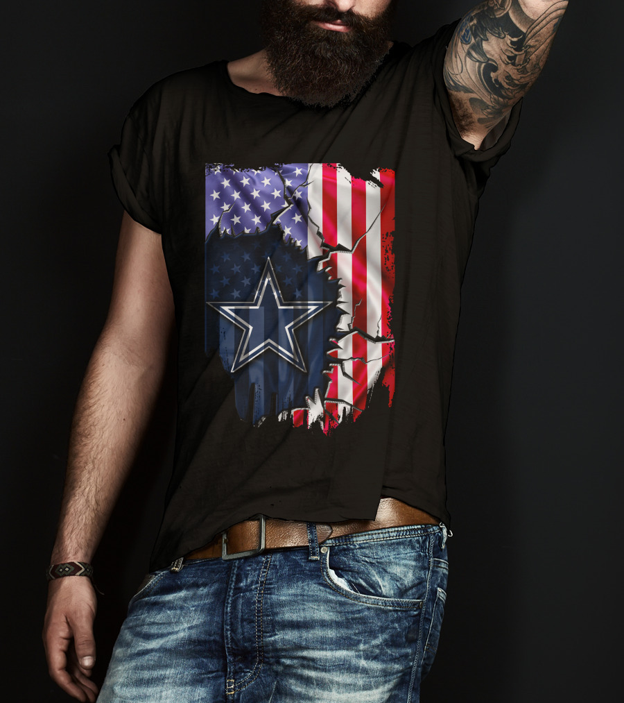 Flag V2 Dallas Cowboys American Flag Star T-Shirt