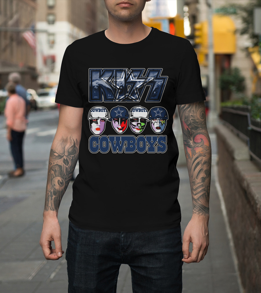 Kiss Cowboys Dallas Football Faces T-Shirt