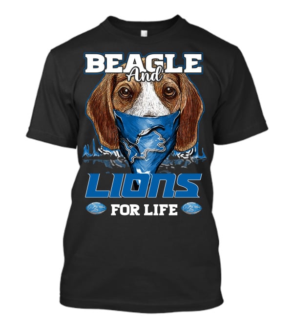 Beagle And Lions For Life Detroit T-Shirt