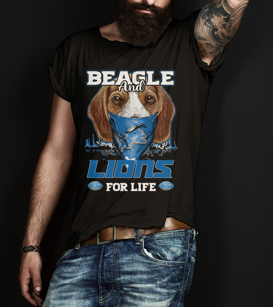 Beagle And Lions For Life Detroit T-Shirt