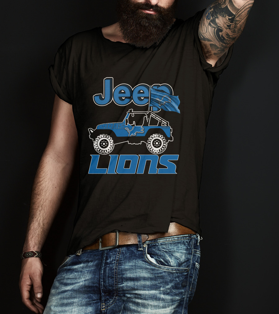 Jeep Detroit Lions Football Team Collaboration T-Shirt