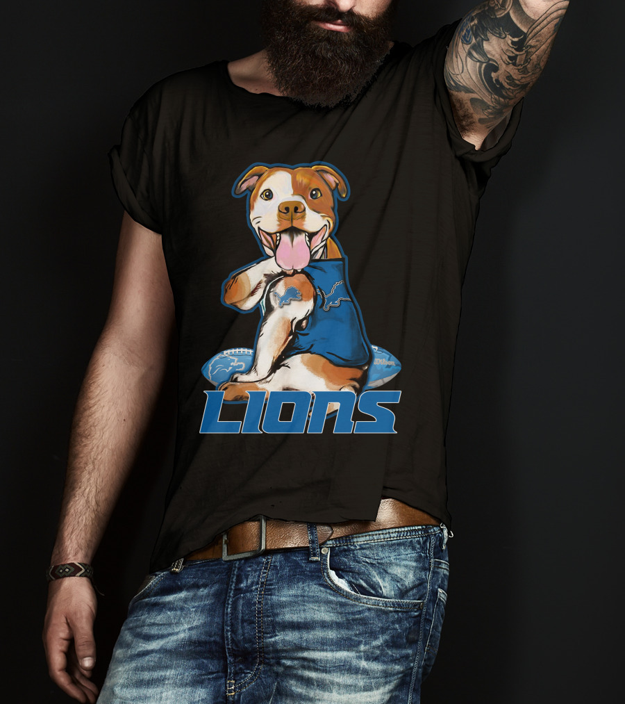 Pittbull Detroit Lions Football T-Shirt