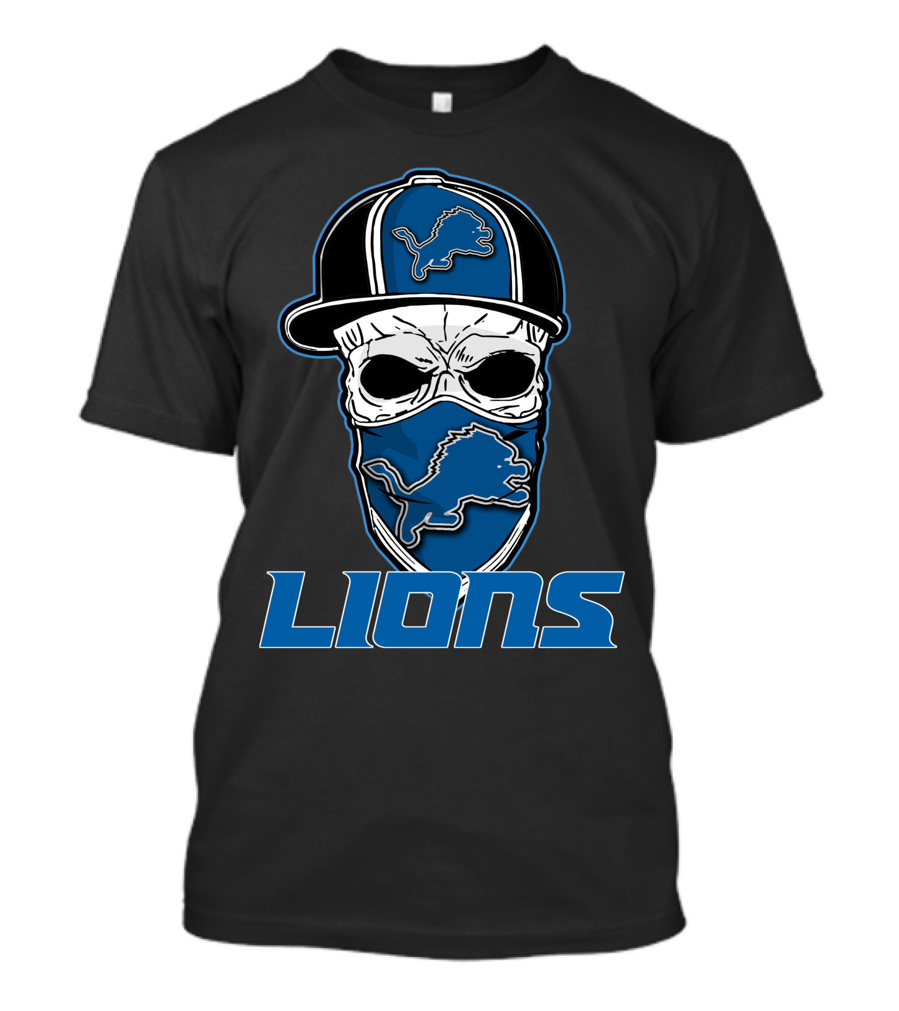 Skull Hat Lions Detroit Lions T-Shirt