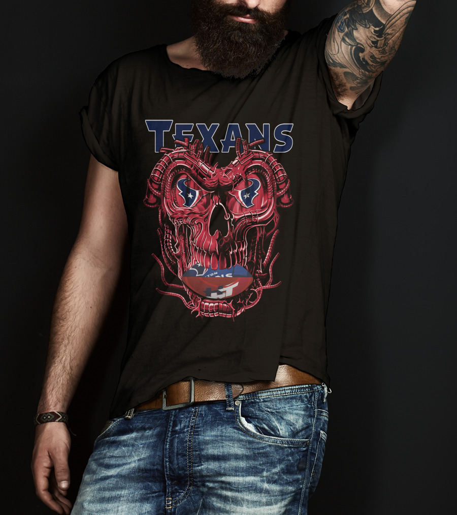 Texans Dragonskull Football Graphics T-Shirt