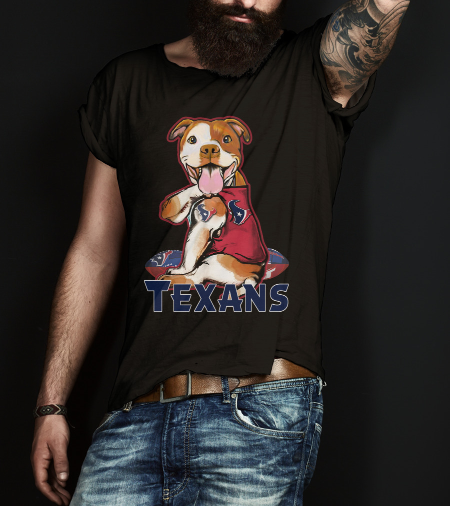 Texans Pitbull Football Team Spirit T-Shirt
