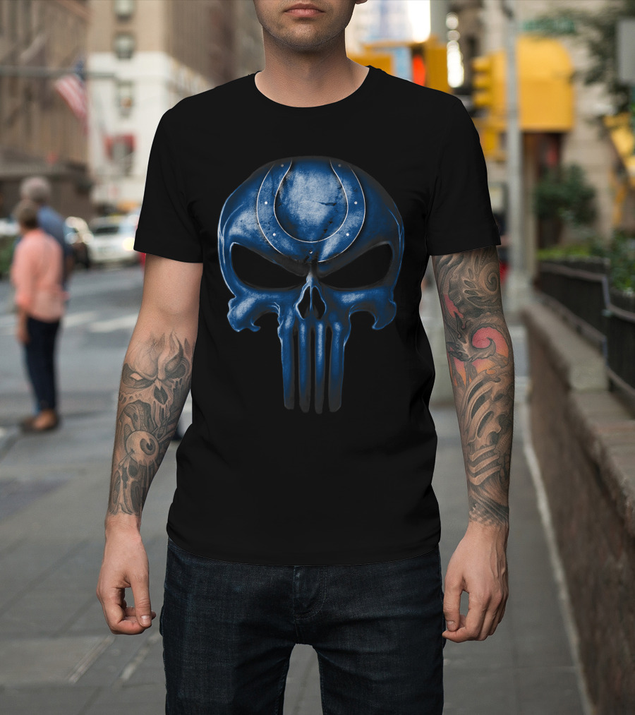 Indianapolis Colts Punisher Skull T-Shirt