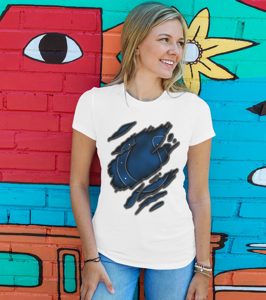 Torn Blue Horseshoe Indianapolis Colts T-Shirt