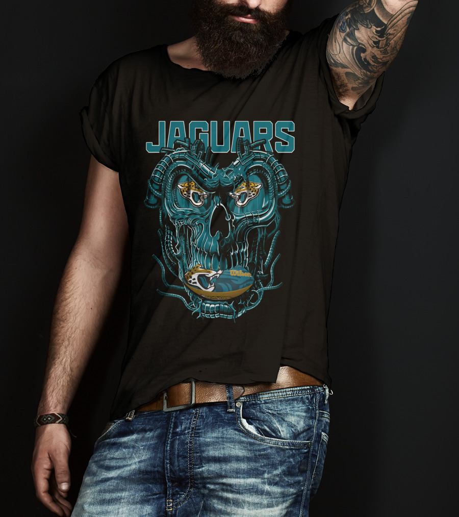 Jaguars Dragonskull Jaguar Heads Football Wilson T-Shirt