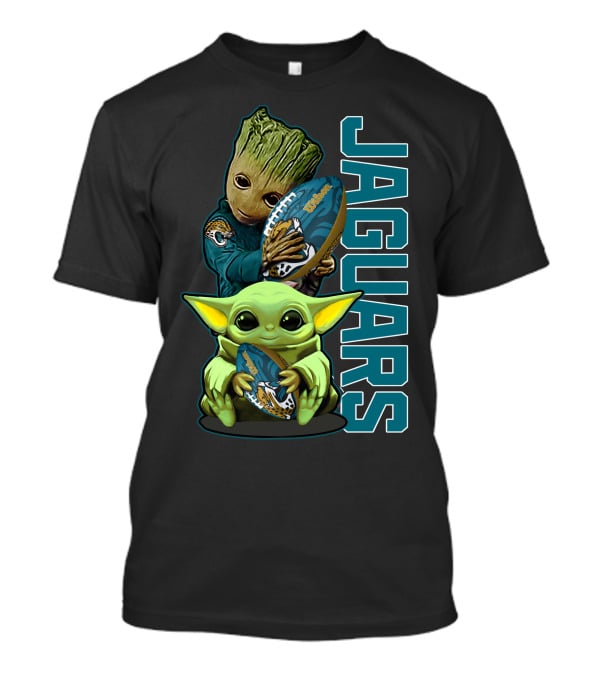 Grzd Jacksonville Jaguars Groot Baby Yoda Football T-Shirt